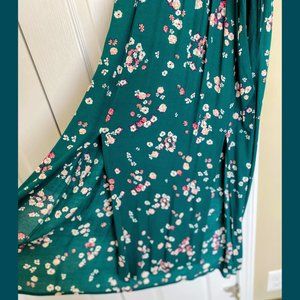 Teal Floral Midi Dress